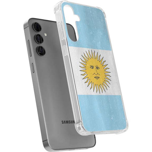 Argentina Flag Distressed Galaxy S24 Plus Clear Case